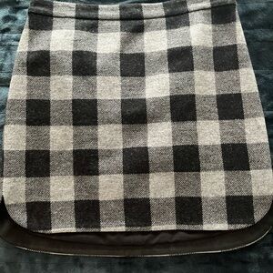 NWT!! Madewell Black and Gray Buffalo Plaid Mini Skirt